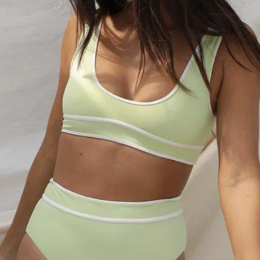 Stone Fox Swim Dahlia Bikini Top Butterfly Green